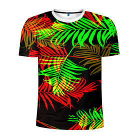 Мужская футболка 3D спортивная с принтом Гавайи , 100% полиэстер с улучшенными характеристиками | приталенный силуэт, круглая горловина, широкие плечи, сужается к линии бедра | лето | листья