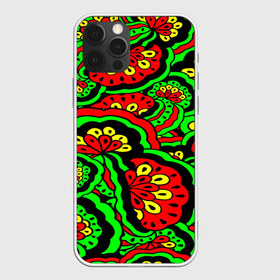 Чехол для iPhone 12 Pro Max с принтом Lishow , Силикон |  | зеленый | красный | орнамент | этно | яркий