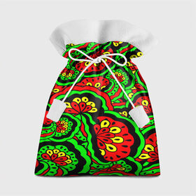 Подарочный 3D мешок с принтом Lishow , 100% полиэстер | Размер: 29*39 см | зеленый | красный | орнамент | этно | яркий