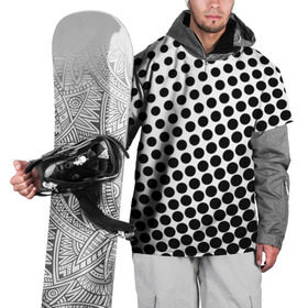 Накидка на куртку 3D с принтом Белый в горошек , 100% полиэстер |  | Тематика изображения на принте: горошек | текстура | черный