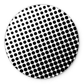Коврик круглый с принтом Белый в горошек , резина и полиэстер | круглая форма, изображение наносится на всю лицевую часть | горошек | текстура | черный