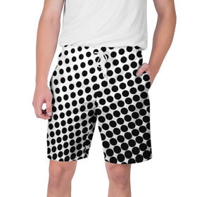 Мужские шорты 3D с принтом Белый в горошек ,  полиэстер 100% | прямой крой, два кармана без застежек по бокам. Мягкая трикотажная резинка на поясе, внутри которой широкие завязки. Длина чуть выше колен | горошек | текстура | черный