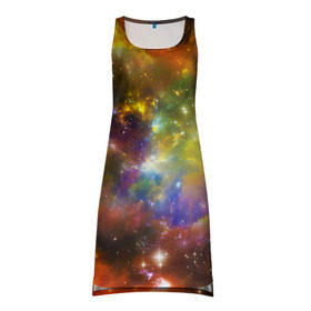 Платье-майка 3D с принтом Звёздный мир , 100% полиэстер | полуприлегающий силуэт, широкие бретели, круглый вырез горловины, удлиненный подол сзади. | вселенная | галактика | звёзды | космическое пространство | космос | созвездие