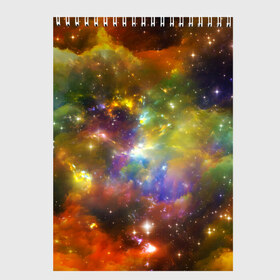 Скетчбук с принтом Звёздный мир , 100% бумага
 | 48 листов, плотность листов — 100 г/м2, плотность картонной обложки — 250 г/м2. Листы скреплены сверху удобной пружинной спиралью | вселенная | галактика | звёзды | космическое пространство | космос | созвездие