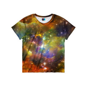 Детская футболка 3D с принтом Звёздный мир , 100% гипоаллергенный полиэфир | прямой крой, круглый вырез горловины, длина до линии бедер, чуть спущенное плечо, ткань немного тянется | Тематика изображения на принте: вселенная | галактика | звёзды | космическое пространство | космос | созвездие