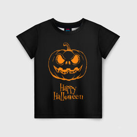Детская футболка 3D с принтом Halloween , 100% гипоаллергенный полиэфир | прямой крой, круглый вырез горловины, длина до линии бедер, чуть спущенное плечо, ткань немного тянется | cat | dark | halloween | вамп | вампир | ведьма | готика | кот | кошка | магия | ночь | тыква | хэллоуин