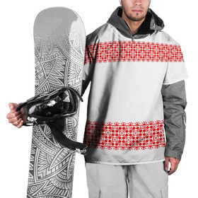 Накидка на куртку 3D с принтом Славянский орнамент (на белом) , 100% полиэстер |  | орнамент | россия | славяне | узор