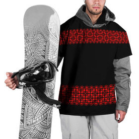 Накидка на куртку 3D с принтом Славянский орнамент (на чёрном) , 100% полиэстер |  | Тематика изображения на принте: орнамент | россия | славяне | узор