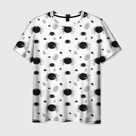 Мужская футболка 3D с принтом Паучки , 100% полиэфир | прямой крой, круглый вырез горловины, длина до линии бедер | патерн | паук | паутина