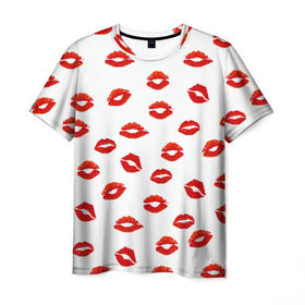 Мужская футболка 3D с принтом Поцелуйчики , 100% полиэфир | прямой крой, круглый вырез горловины, длина до линии бедер | background | bride | corporate | groom | kiss | lips | wedding | губы | жених | корпоративный | любимая | любимый | любовь | невеста | поцелуй | свадьба | страсть | фон