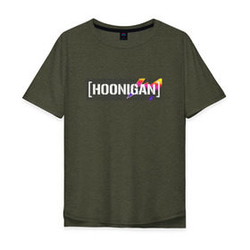 Мужская футболка хлопок Oversize с принтом HOONIGAN , 100% хлопок | свободный крой, круглый ворот, “спинка” длиннее передней части | hoonigan