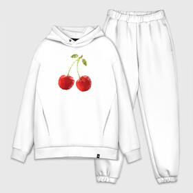 Мужской костюм хлопок OVERSIZE с принтом Вишенки ,  |  | вишня | отдых | отпуск | тропик | фрукты | ягоды
