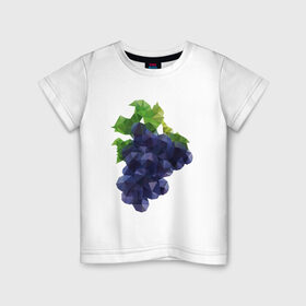 Детская футболка хлопок с принтом Виноград , 100% хлопок | круглый вырез горловины, полуприлегающий силуэт, длина до линии бедер | виноград | геометрия | отдых | отпуск | тропик | фрукты
