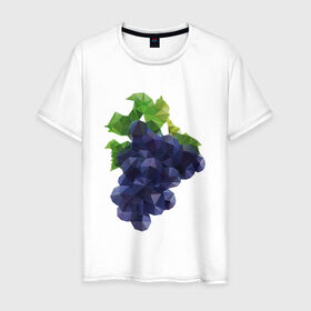 Мужская футболка хлопок с принтом Виноград , 100% хлопок | прямой крой, круглый вырез горловины, длина до линии бедер, слегка спущенное плечо. | Тематика изображения на принте: виноград | геометрия | отдых | отпуск | тропик | фрукты