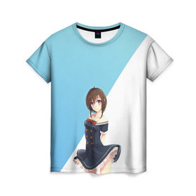Женская футболка 3D с принтом Девушка , 100% полиэфир ( синтетическое хлопкоподобное полотно) | прямой крой, круглый вырез горловины, длина до линии бедер | anime | art | girl | woman | аниме | арт | девушка