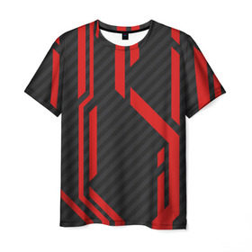 Мужская футболка 3D с принтом CSGO Redline , 100% полиэфир | прямой крой, круглый вырез горловины, длина до линии бедер | counter strike | cs go | cs go redline | redline pattern