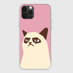 Чехол для iPhone 12 Pro Max с принтом Grumpy cat pink , Силикон |  | кот | мем | угрюмый