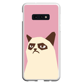 Чехол для Samsung S10E с принтом Grumpy cat pink , Силикон | Область печати: задняя сторона чехла, без боковых панелей | кот | мем | угрюмый