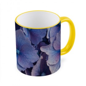 Кружка 3D с принтом Синие цветочки , керамика | ёмкость 330 мл | Тематика изображения на принте: синий | сиреневый | цветок | цветы