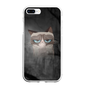 Чехол для iPhone 7Plus/8 Plus матовый с принтом Grumpy Cat , Силикон | Область печати: задняя сторона чехла, без боковых панелей | кот | мем | угрюмый