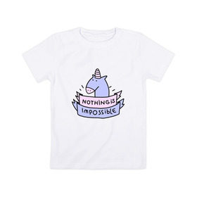 Детская футболка хлопок с принтом unicorn , 100% хлопок | круглый вырез горловины, полуприлегающий силуэт, длина до линии бедер | Тематика изображения на принте: tmblr | tumbler | unicorn | единорог