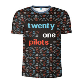 Мужская футболка 3D спортивная с принтом Twenty one pilots , 100% полиэстер с улучшенными характеристиками | приталенный силуэт, круглая горловина, широкие плечи, сужается к линии бедра | 21 pilots
