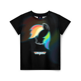 Детская футболка 3D с принтом My Little Pony , 100% гипоаллергенный полиэфир | прямой крой, круглый вырез горловины, длина до линии бедер, чуть спущенное плечо, ткань немного тянется | dash | rainbow | пони | радуга