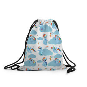 Рюкзак-мешок 3D с принтом My Little Pony , 100% полиэстер | плотность ткани — 200 г/м2, размер — 35 х 45 см; лямки — толстые шнурки, застежка на шнуровке, без карманов и подкладки | dash | rainbow | пони | радуга