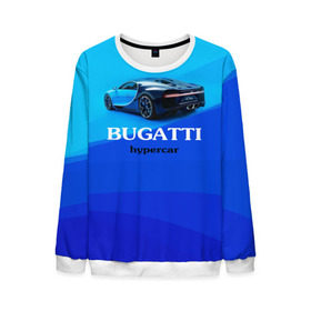 Мужской свитшот 3D с принтом Bugatti hypercar , 100% полиэстер с мягким внутренним слоем | круглый вырез горловины, мягкая резинка на манжетах и поясе, свободная посадка по фигуре | bugatti | chiron | hypercar | бугатти | гиперкар | суперкар | широн