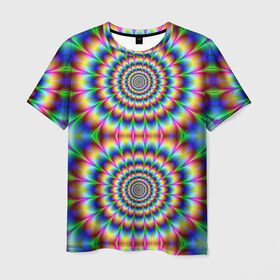 Мужская футболка 3D с принтом Grazy fractal , 100% полиэфир | прямой крой, круглый вырез горловины, длина до линии бедер | fraktal | luxury | premium | vip | премиум | фрактал | эксклюзив
