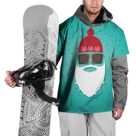 Накидка на куртку 3D с принтом Санта хипстер , 100% полиэстер |  | борода | дед мороз | новый год | подарок на новый год | санта | санта хипстер | снег | снежинки | хипстер