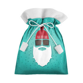 Подарочный 3D мешок с принтом Санта хипстер , 100% полиэстер | Размер: 29*39 см | борода | дед мороз | новый год | подарок на новый год | санта | санта хипстер | снег | снежинки | хипстер