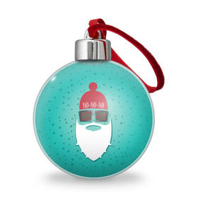 Ёлочный шар с принтом Санта хипстер , Пластик | Диаметр: 77 мм | Тематика изображения на принте: борода | дед мороз | новый год | подарок на новый год | санта | санта хипстер | снег | снежинки | хипстер