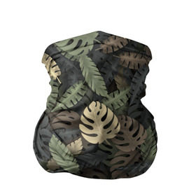 Бандана-труба 3D с принтом Тропический камуфляж , 100% полиэстер, ткань с особыми свойствами — Activecool | плотность 150‒180 г/м2; хорошо тянется, но сохраняет форму | джунгли | камуфляж | листья | милитари | монстера | пальма | природа