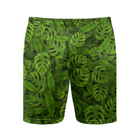 Мужские шорты 3D спортивные с принтом Тропические листья ,  |  | джунгли | монстера | пальма | растения | тропики