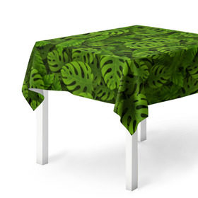 Скатерть 3D с принтом Тропические листья , 100% полиэстер (ткань не мнется и не растягивается) | Размер: 150*150 см | Тематика изображения на принте: джунгли | монстера | пальма | растения | тропики