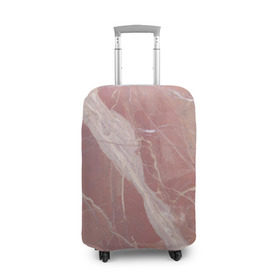 Чехол для чемодана 3D с принтом Розовый мрамор , 86% полиэфир, 14% спандекс | двустороннее нанесение принта, прорези для ручек и колес | камень | мрамор | мраморный | розовый