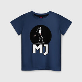 Детская футболка хлопок с принтом Майкл Джексон , 100% хлопок | круглый вырез горловины, полуприлегающий силуэт, длина до линии бедер | michael jackson | mj | король | майкл джексон | поп музыка