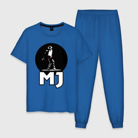 Мужская пижама хлопок с принтом Майкл Джексон , 100% хлопок | брюки и футболка прямого кроя, без карманов, на брюках мягкая резинка на поясе и по низу штанин
 | Тематика изображения на принте: michael jackson | mj | король | майкл джексон | поп музыка