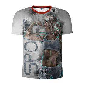 Мужская футболка 3D спортивная с принтом Фитоняшка , 100% полиэстер с улучшенными характеристиками | приталенный силуэт, круглая горловина, широкие плечи, сужается к линии бедра | fitness