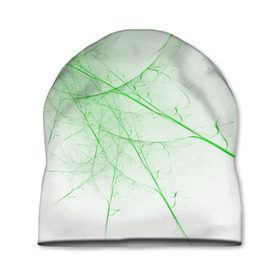 Шапка 3D с принтом Паутина зеленая , 100% полиэстер | универсальный размер, печать по всей поверхности изделия | Тематика изображения на принте: абстракция | зеленый | линии | объем | стиль | узор | черный