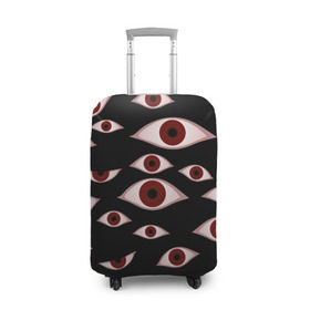 Чехол для чемодана 3D с принтом Глаза , 86% полиэфир, 14% спандекс | двустороннее нанесение принта, прорези для ручек и колес | alucard | anime | helloween | hellsing | vampire | алукард | аниме | вампир | хеллоуин | хеллсинг
