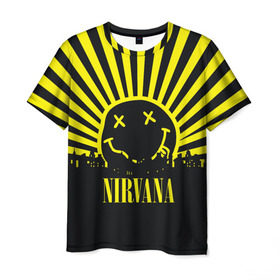 Мужская футболка 3D с принтом Nirvana , 100% полиэфир | прямой крой, круглый вырез горловины, длина до линии бедер | cobain | kurt | кобейн | курт | нирвана