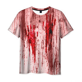 Мужская футболка 3D с принтом Отпечаток , 100% полиэфир | прямой крой, круглый вырез горловины, длина до линии бедер | halloween | helloween | кровь | ужас | хеллоин | хеллоуин | хелуин