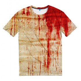 Мужская футболка 3D с принтом Бинты 2 , 100% полиэфир | прямой крой, круглый вырез горловины, длина до линии бедер | halloween | helloween | кровь | ужас | хеллоин | хеллоуин | хелуин