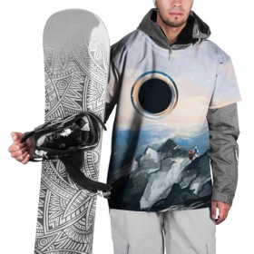Накидка на куртку 3D с принтом Черная дыра , 100% полиэстер |  | Тематика изображения на принте: горы | закат | пейзаж | природа