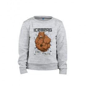 Детский свитшот хлопок с принтом Bear | Iceberg , 100% хлопок | круглый вырез горловины, эластичные манжеты, пояс и воротник | animals | iceberg | icebergstyle | youtube