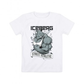 Детская футболка хлопок с принтом Rhino 2 | Iceberg , 100% хлопок | круглый вырез горловины, полуприлегающий силуэт, длина до линии бедер | 