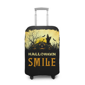 Чехол для чемодана 3D с принтом Smile , 86% полиэфир, 14% спандекс | двустороннее нанесение принта, прорези для ручек и колес | Тематика изображения на принте: halloween | замок | летучая мышь | луна | праздник | привидение | тыква | хэллоуин