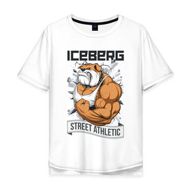 Мужская футболка хлопок Oversize с принтом Dog 2 | Iceberg , 100% хлопок | свободный крой, круглый ворот, “спинка” длиннее передней части | animals | iceberg | icebergstyle | youtube